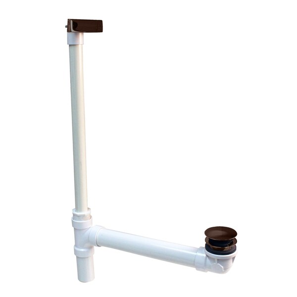 Westbrass Hidden Linear Overflow Sch. 40 PVC Tub Waste, W/ ADA Approved Tip-Toe Drain, in Oil Rubbed Bronze 493244HLD-12 - main